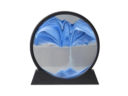Quadro De Areia Móvel 3d Com Cenas Únicas E Efeito Relaxante - 18x19cm Azul