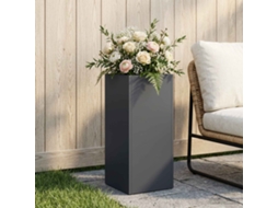 Vidaxl Vaso De Jardim Antracite 20 X 20 X 50 Cm Aço Laminado A Frio