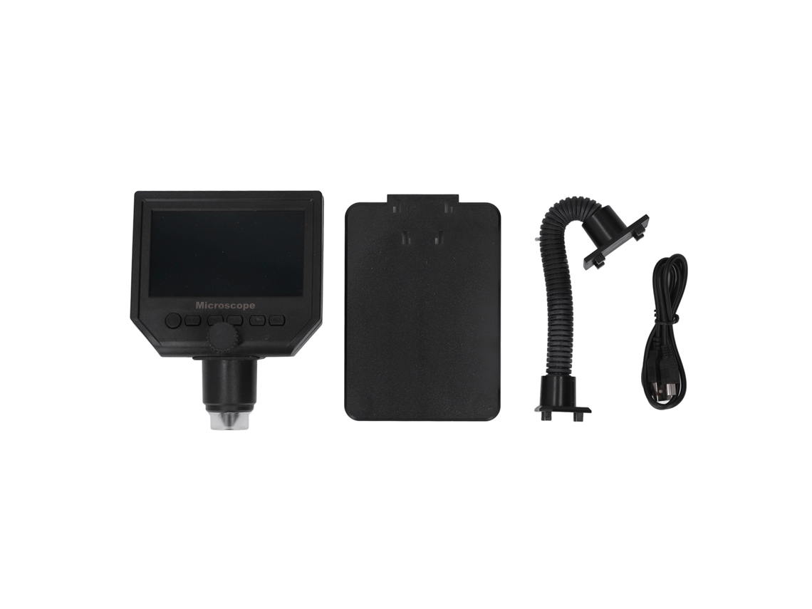 Microscópio Digital USB YURU 600x 3.6MP Tela HD 4.3 polegadas Luzes LED para Circuitos e Solda PCB