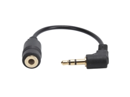 Cabo de Extensão Áudio para Fone Ouvido Rc045 com Ângulo 90 Graus, Conector Macho 3,5 Mm Fêmea AQUAFORGE