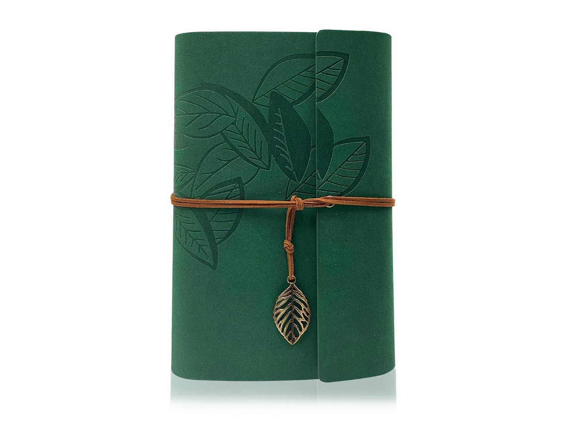 Caderno de Couro Verde , Caixa para Presente BRILVIBERA (1 Unidade)