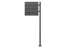 Caixa de correio 37x36,5x11 cm antracite/mármore negro com aspecto de aço