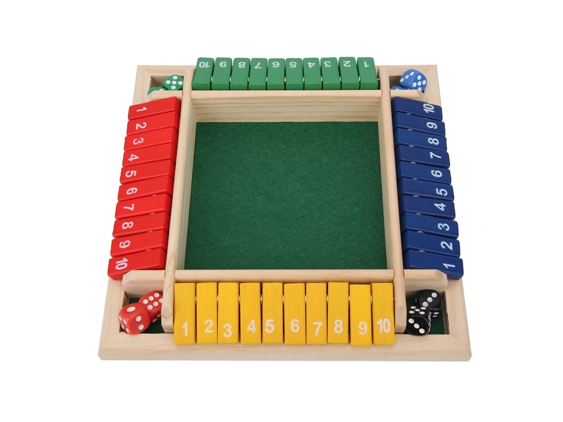 Jogo de dados matemáticos em tabuleiro de madeira 2026 para bar, pub, festa em família, interativo para pai e filho.