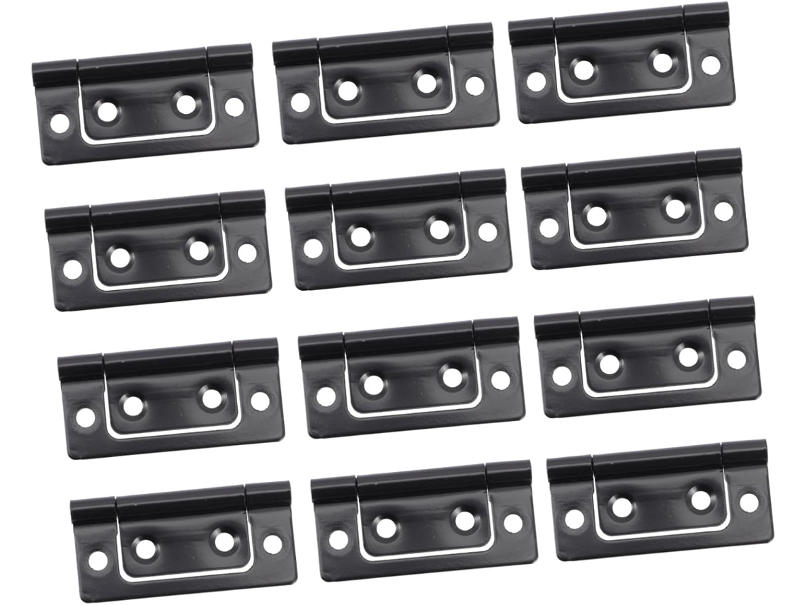 Conjunto De 12 Dobradiças Pretas Foscas Para Portas, Tamanho Pequeno,