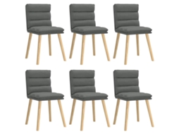 Cadeiras de Jantar 6 Pcs Tecido Cinzento escuro MAISON EXCLUSIVE