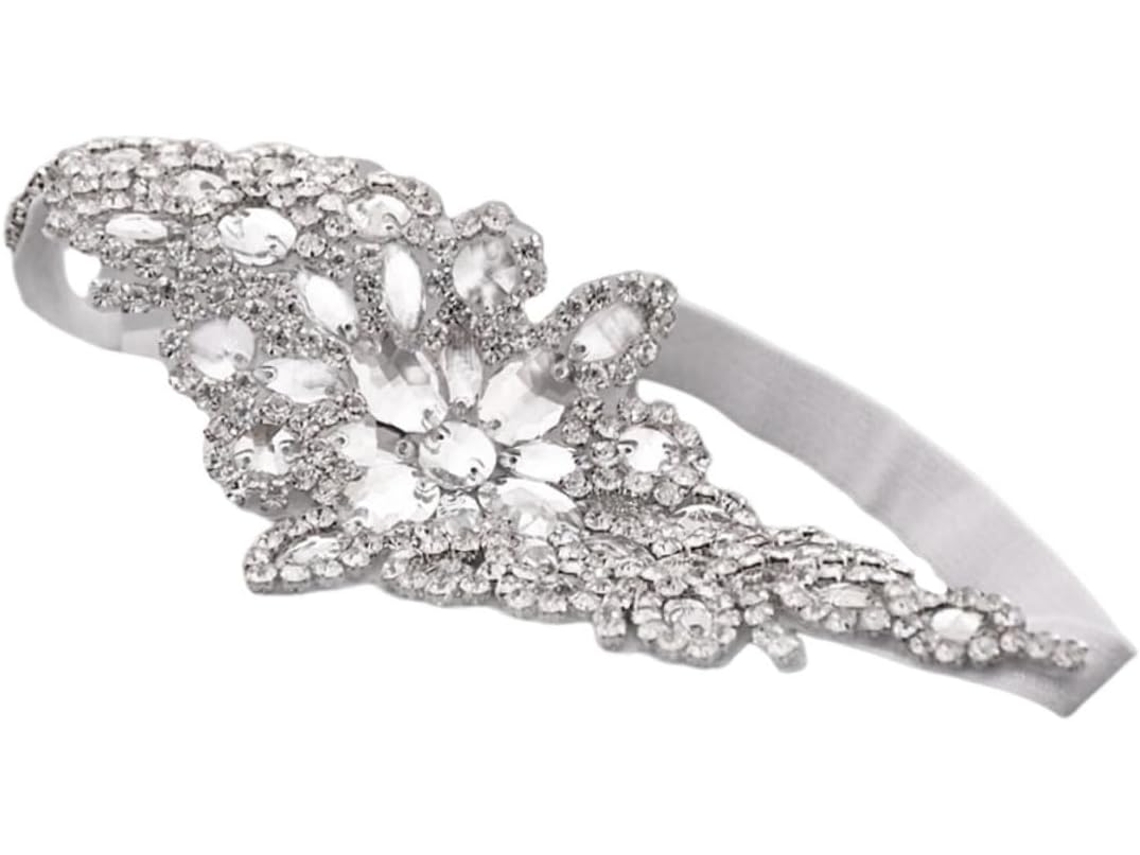 Tiara decorativa para casamento com cristais - Acessório de cabelo elegante