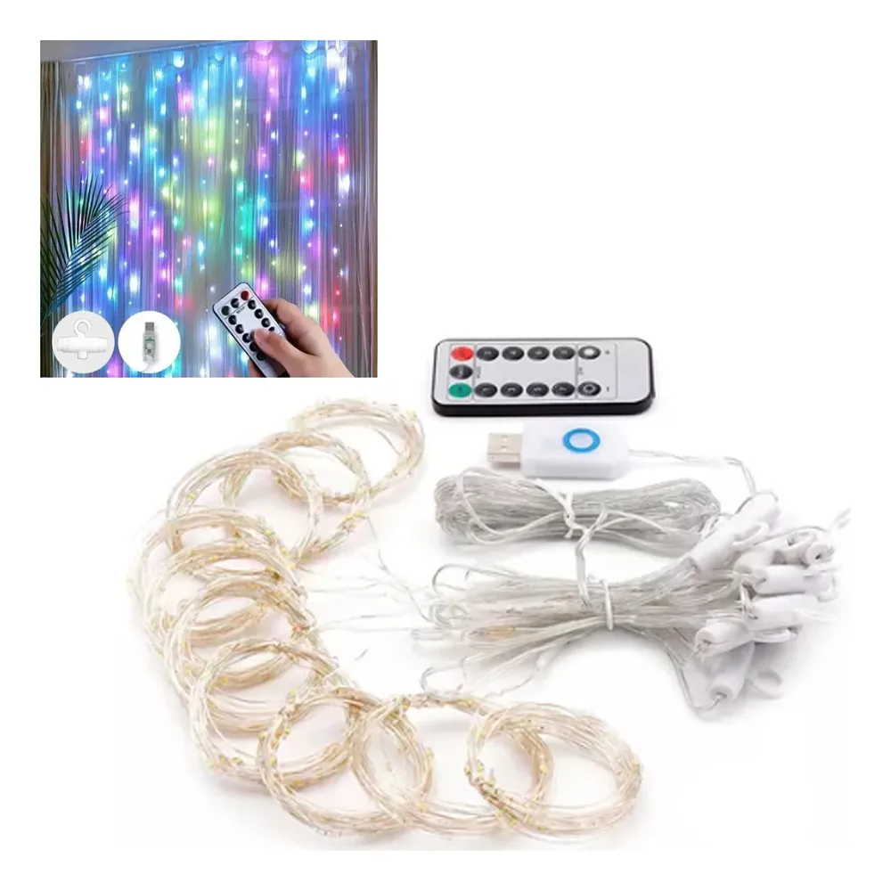 Nova Cortina De Luz Decorativa Led À Prova Dágua De 3m X 1ml 3mvayotoy