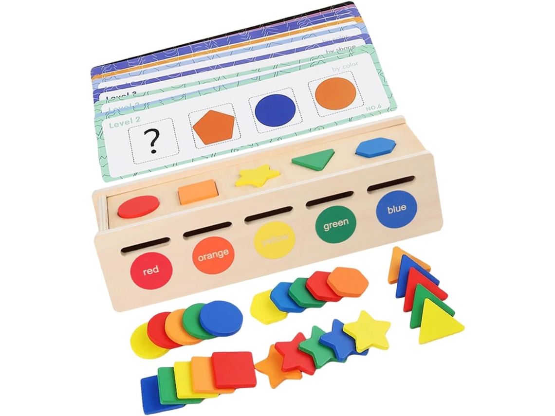 Caixa De Brinquedos De Madeira Para Classificar E Combinar - Brinquedo Educativo Para Crianças -