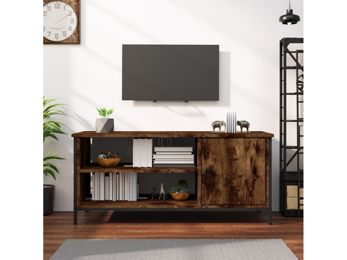 Vidaxl Móvel P/ Tv 100x40x45 Cm Derivados De Madeira Carvalho Fumado