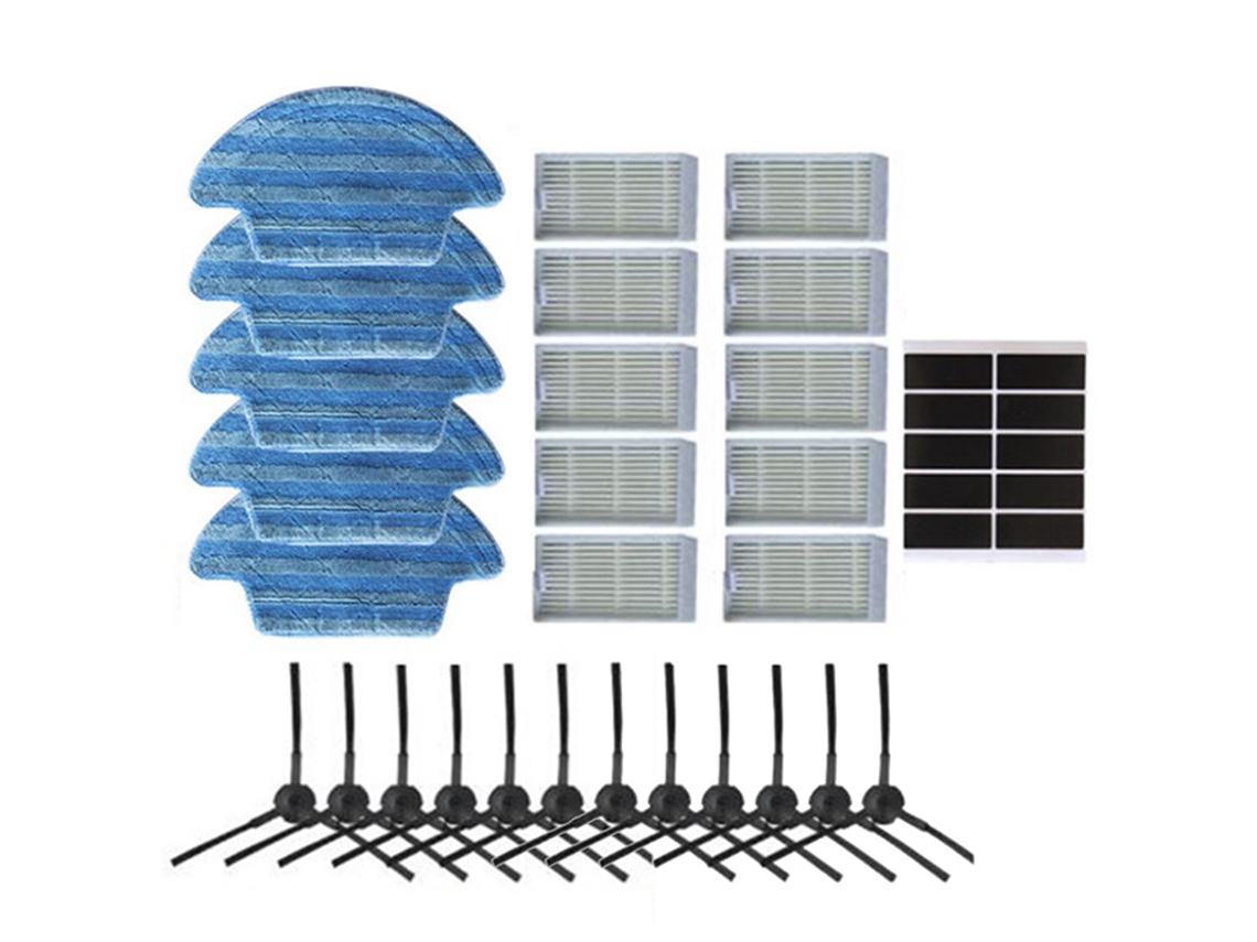 Peças para aspirador de pó robótico ilife v55 pro, acessórios chuwi ilife v55 pro, filtro hepa, escova lateral, pano, esfregão
