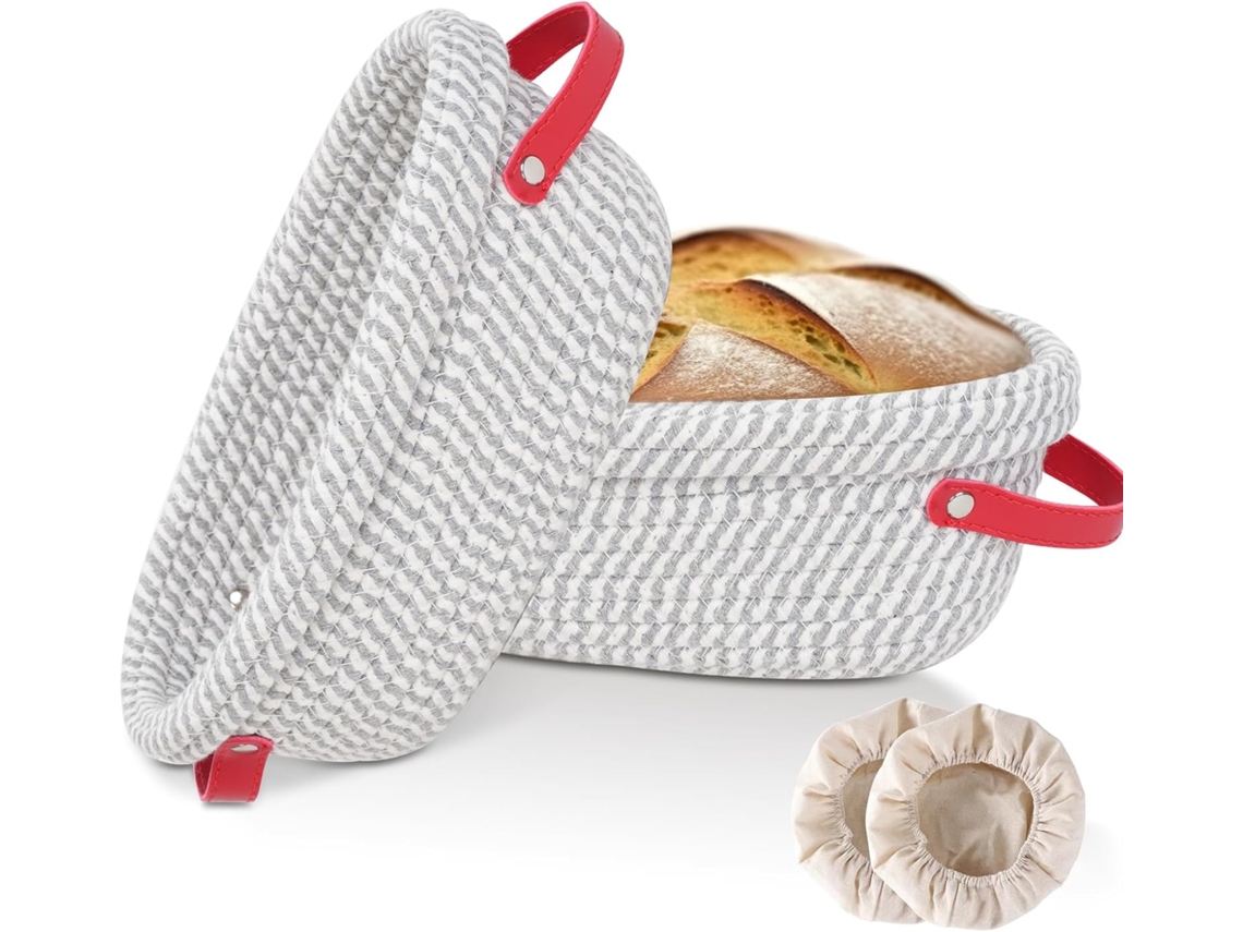Cesta De Fermentação De Pão Banneton, Oval De 10 Polegadas, Pacote Com 2 Gertiz