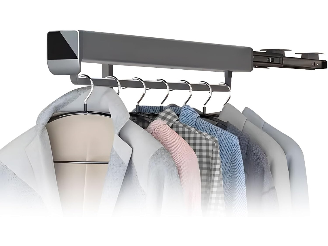 Cabideiro Retrátil Para Roupas, Resistente, Com Capacidade De Carga 30kg, Estrutura De Gaveta Silenciosa E Que Economiza
