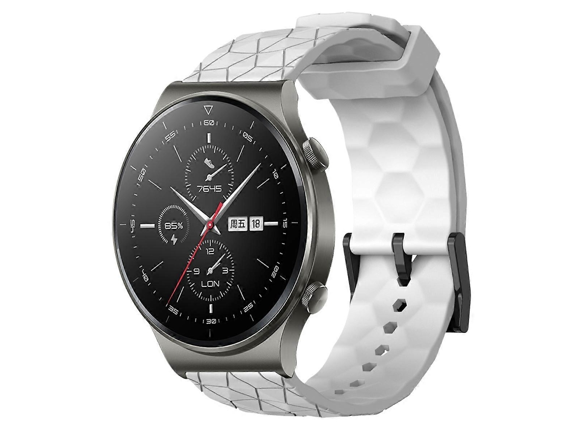 Pulseira De Silicone De Cor Sólida Com Estampa De Futebol Para Huawei Gt2 Pro 22mm