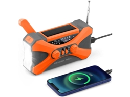 Rádio de Emergência com Energia Solar e Manivela AQUAFORGE