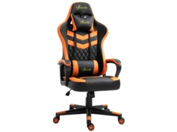 Cadeira Gaming Esponja, Abs, Pvc Cor Laranja, Preto 61cm X 70cm X 121-129cm Vinsetto