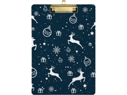 Enfeite de Natal Árvore com Rena Azul, Bloco Pressão Lateral Transparente e Impermeável para Amamentação 31,8