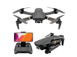 Drone Dobrável V4 Rc com Câmera Grande Angular 1080P Hd 2 Baterias Duração Da Bateria: 20 Min Preto