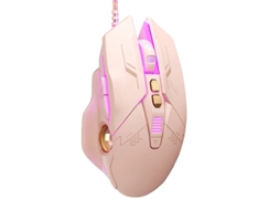 Rato Yizhood W8 Computador Com Fio Laptop Silencioso Bonito Desktop Office Rosa