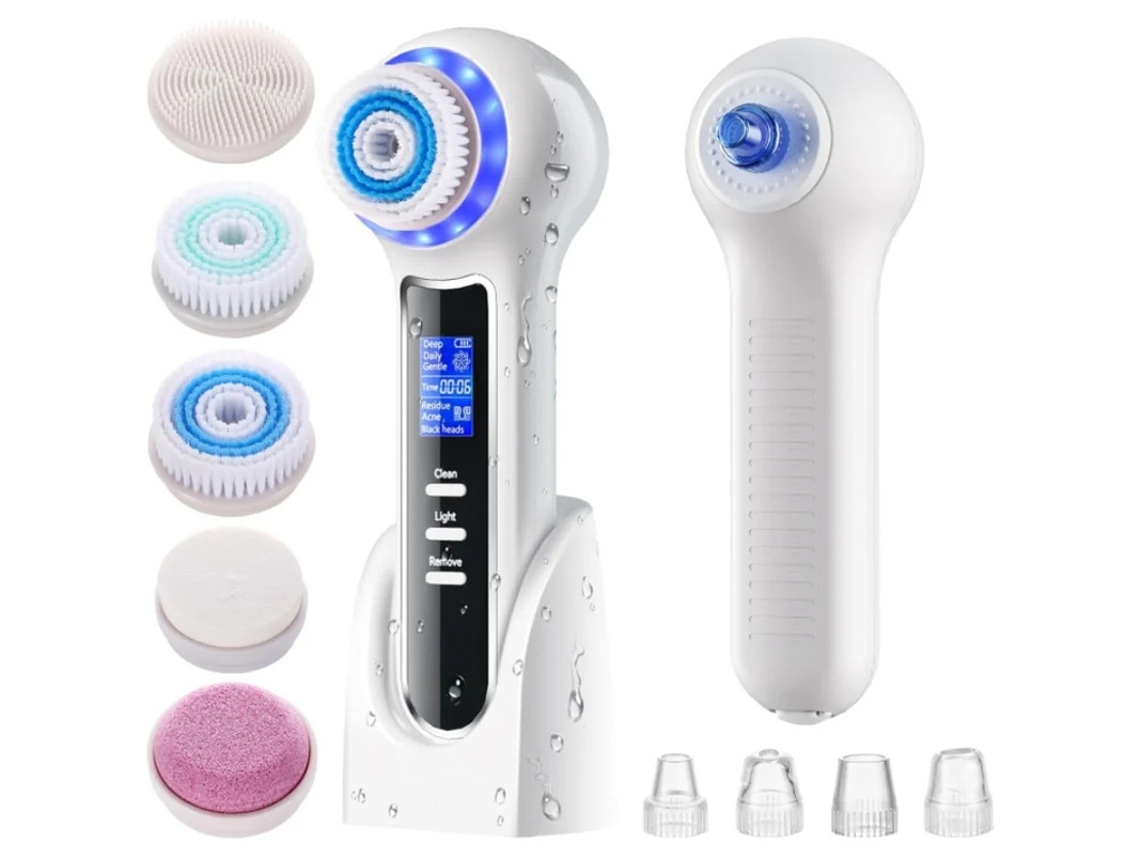 Esfoliante Facial Com Tela Lcd Escova De Limpeza Facial Recarregável Ipx7 À Prova Dágua 3 Em 1 Removedor De Cravo A Vácuo Para Esfoliação Bestvite