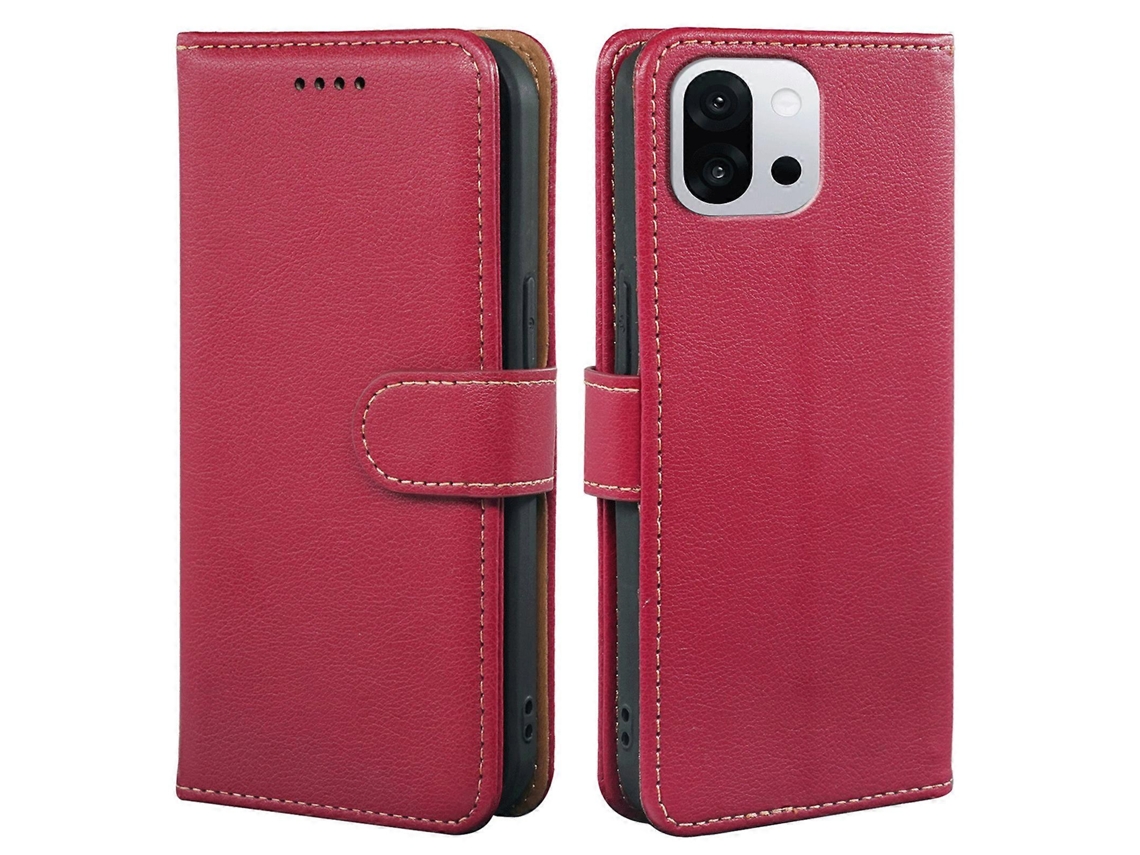 Capa De Couro Com Bloqueio Rfid E Fecho Magnético Para Oneplus 13t 5g, Textura De Lichia, Vermelha