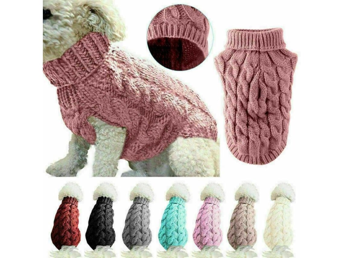 Suéter Rebe-Dog para inverno, casaco de malha quente com gola alta para animais de estimação, tamanhos M, G, GG e M. Suéter para Cães De Vinho Tinto.