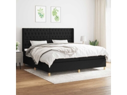 Vidaxl Cama Com Molas/colchão 200x200 Cm Tecido Preto