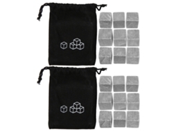 Conjunto com 2 Conjuntos de 9 Pedras de Uísque para Resfriar Bebidas BRILVIBERA