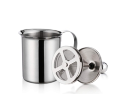 Espumador De Leite Manual Em Aço Inoxidável, 400 Ml, Espumador De Leite Com Dupla Camada De Malha, Ideal Para Café, Latte