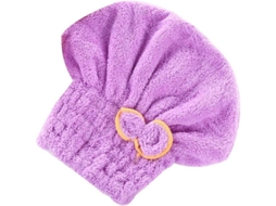 2026 gorra Secadora de Cabelo de Microfibra Toalha Absorvente Rápida com Laço para Mulher, Roxa