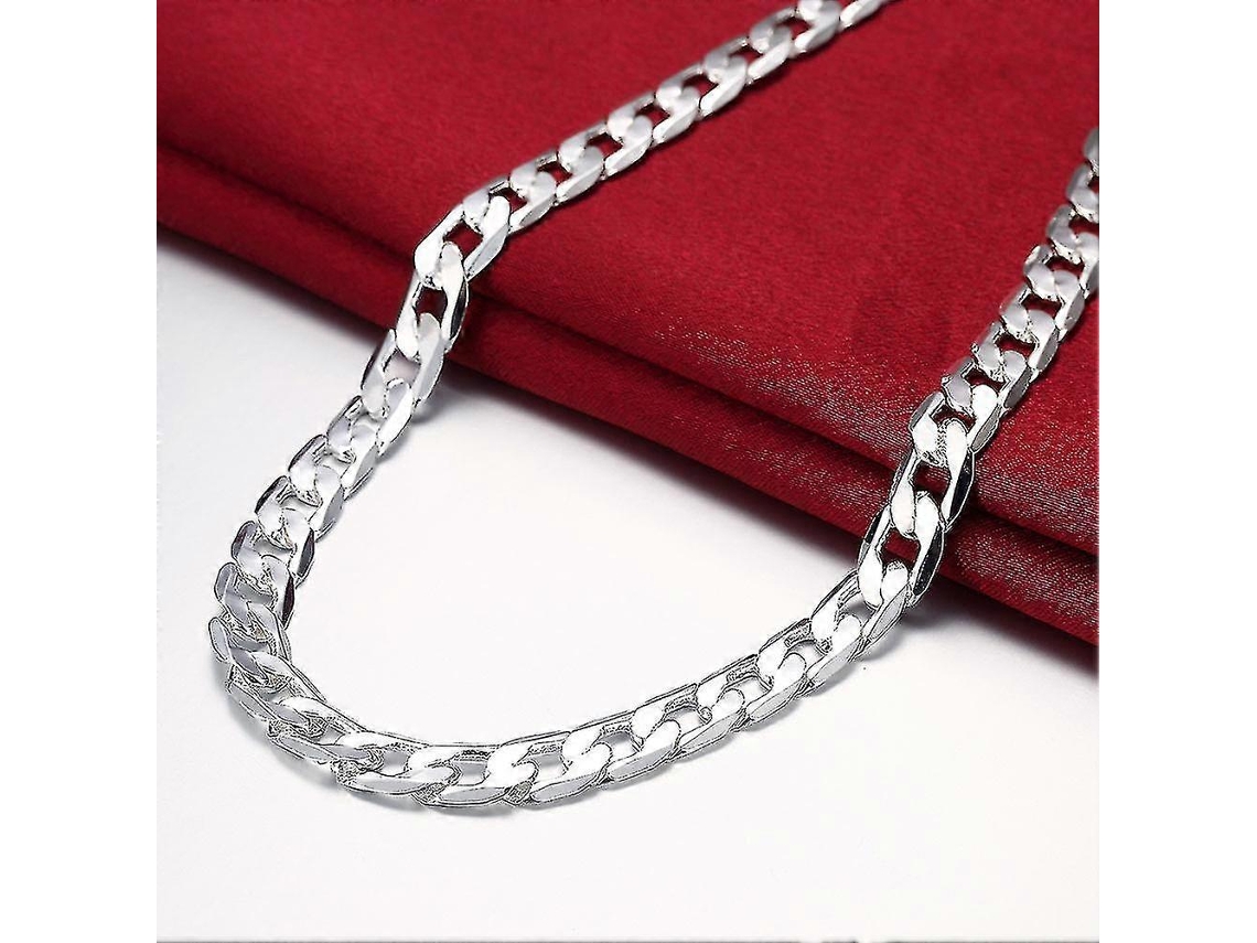 Colar De Prata Esterlina 925, 20 Polegadas, Para Homens