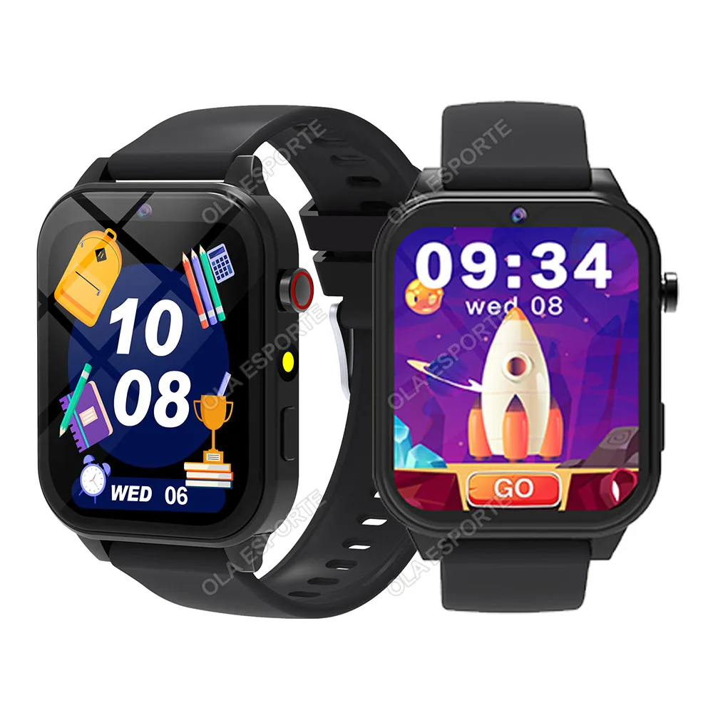 Smartwatch Infantil MDUG com Tela Sensível ao Toque HD, Câmera, Monitor de Sono, Despertador e Calculadora (2 Unidades Pretas)