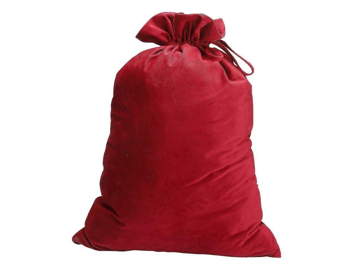 Bolsa De Regalo Navideña Grande 50x70cm De Terciopelo Rojo/verde Con Cordón Para Regalos Niños Fiesta Navidad Rojo