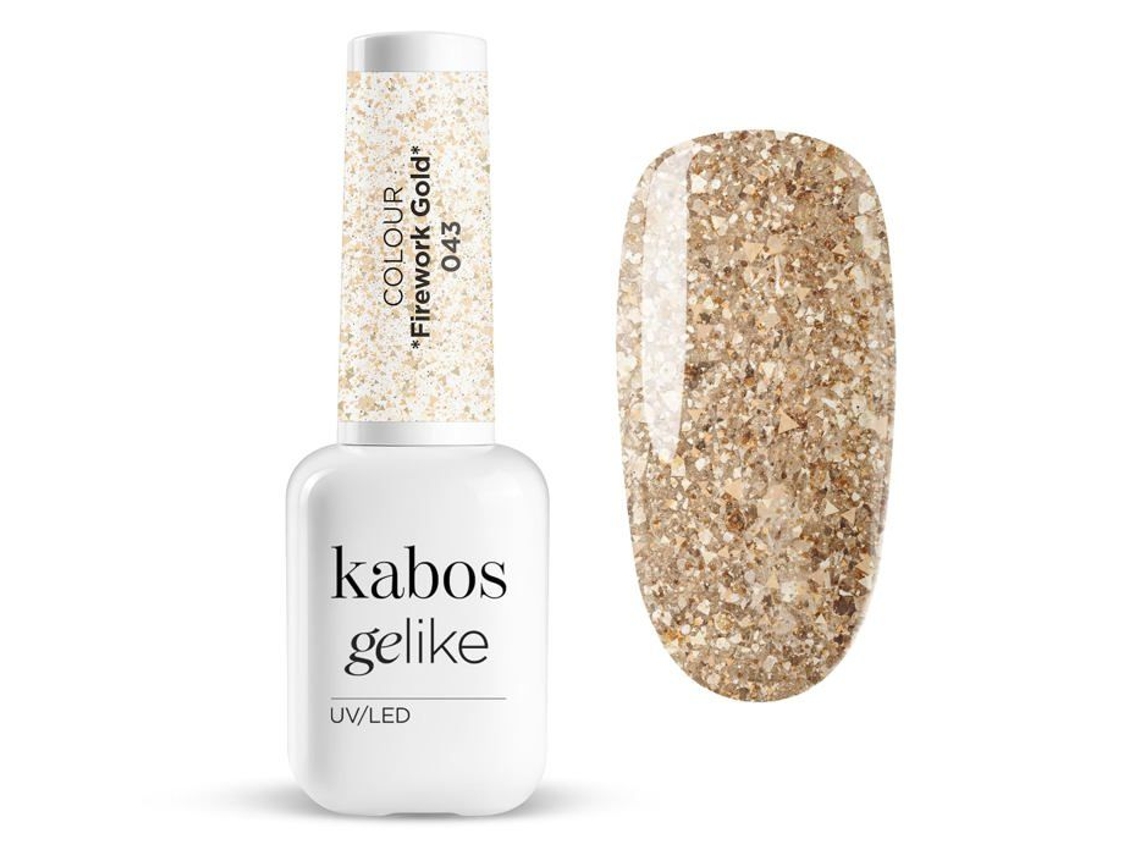 Verniz Híbrido Uv Led KABOS Gelike 043 Fogos de Artifício Dourado 8 Ml