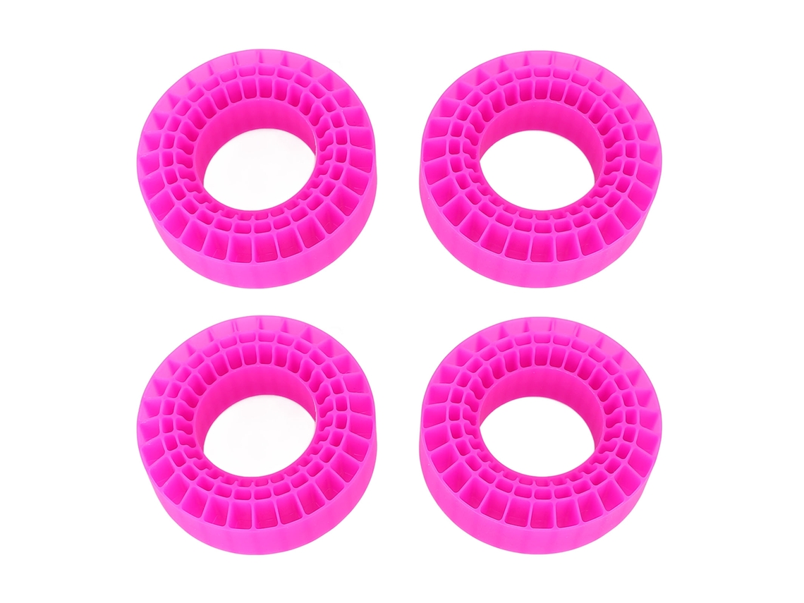4 Peças De Espuma Inserção De Pneus Rc 3 Camadas Oca Silicone Resistente 1,9 Polegadas Vermelho Rosa
