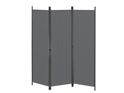 Biombo Divisória de 3 Painéis Huesca 171 X 150 Cm Cinzento Escuro [EN.CASA]