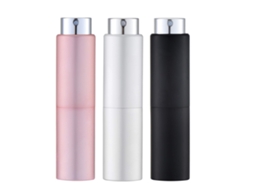 Atomizador De Perfume Recarregável Vazio 8 Ml Para Viagem Para Homem E Mulher, Frasco Atomizador Para Viagem (prata, Rosa, Preto) (3 Unidades)