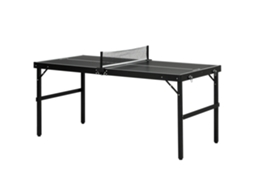 Mesa De Ping Pong Dobrável Com Estrutura De Alumínio Portátil Para Interior E Exterior 152x76x72 Cm Preto