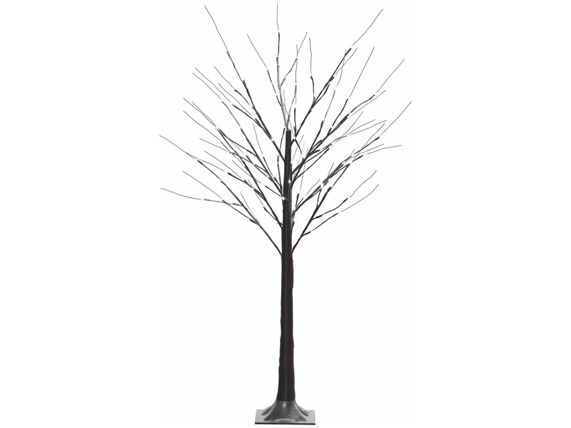 Bétula Artificial Com Iluminação Led, 96 Microleds Brancos Frios, 150 Cm, Marrom