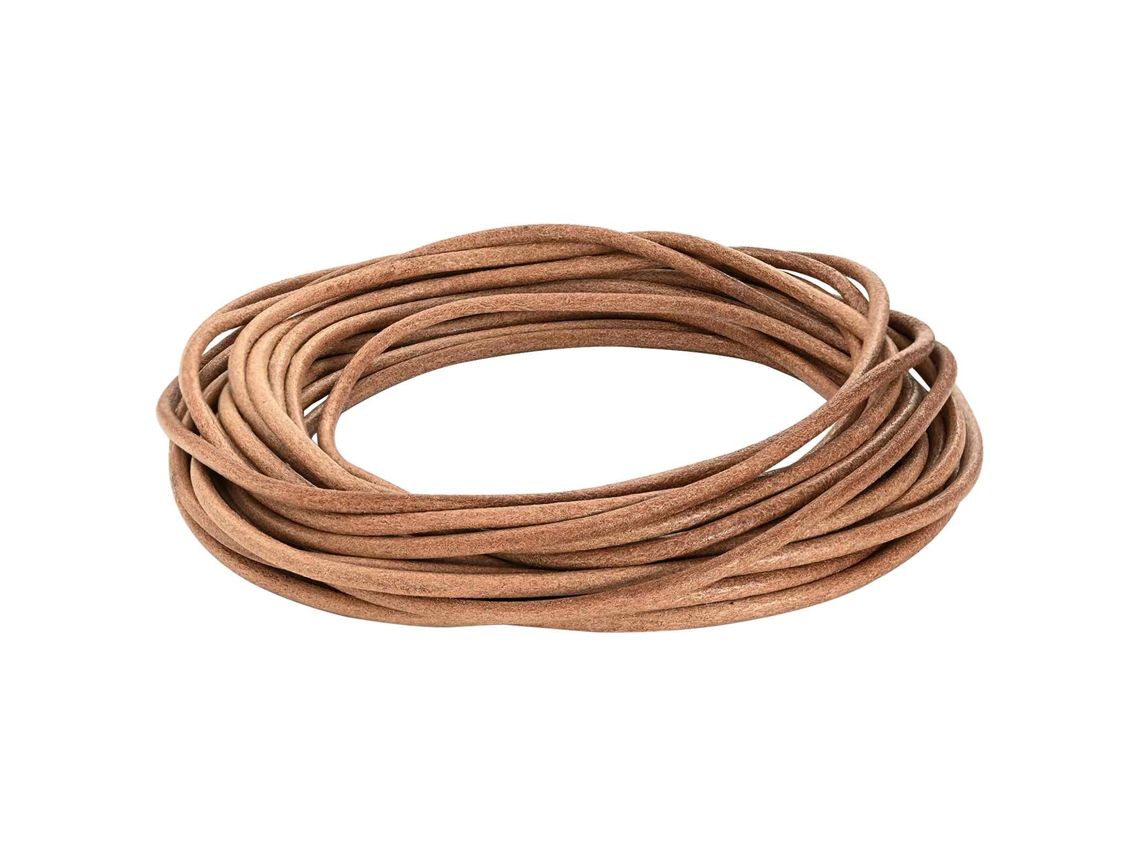 Conjunto 1 Corda De Couro Vidaxl Castanho Couro (ø4 Mm X 5 M)