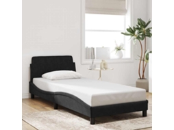 Vidaxl Estrutura De Cama Com Cabeceira Dover Veludo 80x200 Cm Preto