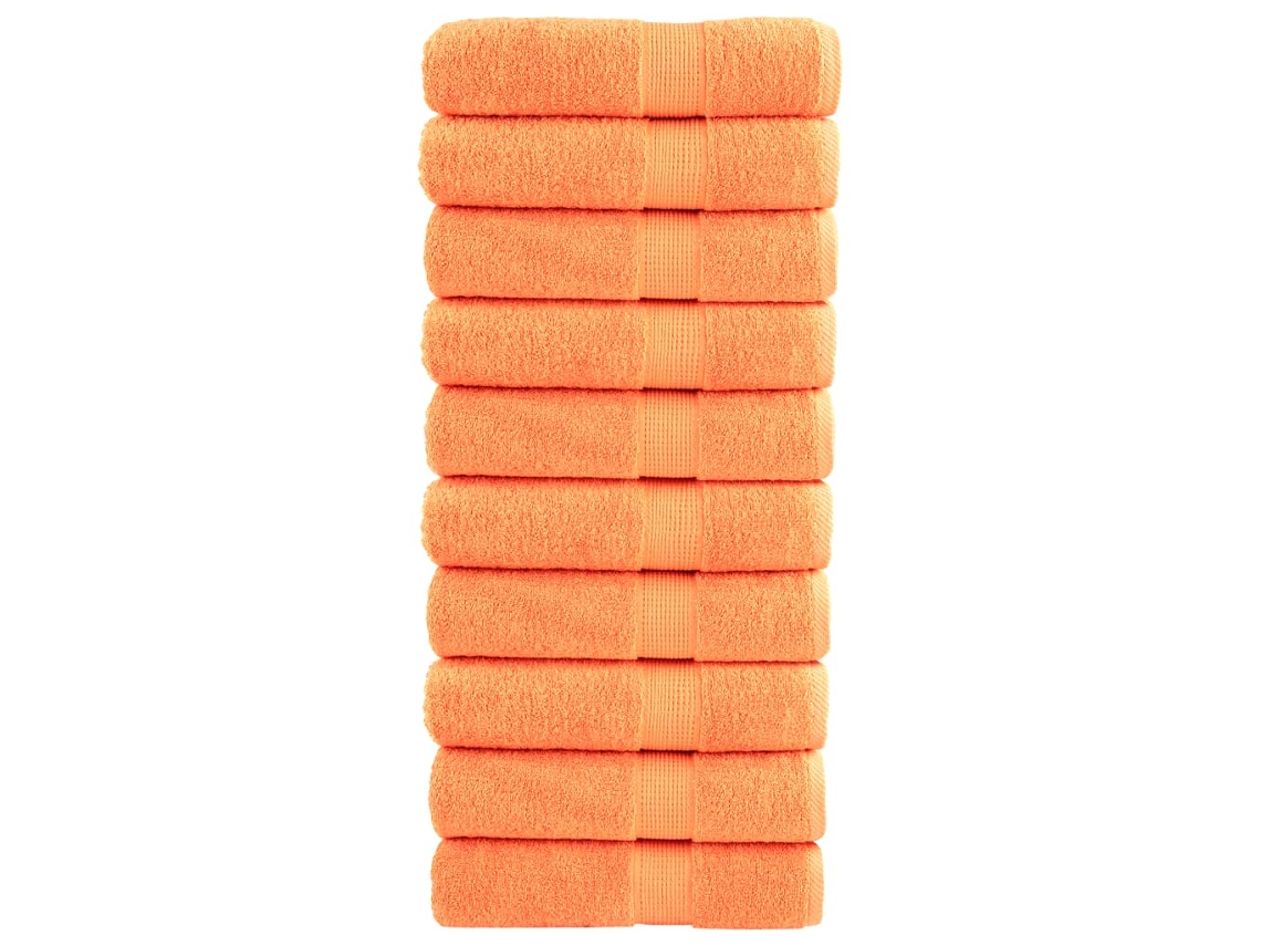 Vidaxl Toalhas De Banho Premium Solund 10pcs 70x140cm 600 Gsm Laranja