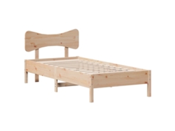 Estrutura De Cama Vidaxl Marrom Madeira De Pinho Maciça (195.5 X 80.5 X 81 Cm)