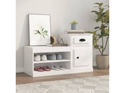 Vidaxl Sapateira 100x42x60 Cm Derivados De Madeira Branco Brilhante