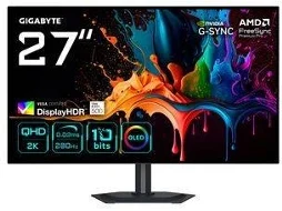 Monitor Gaming GIGABYTE MO27Q28G (27'' - OLED - QHD - 0,03 ms - 280 Hz - Preto)