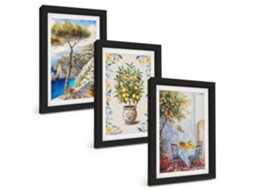 Quadros Decorativos Para Paredepinturas De Limoeiros-do-mar Moldura Preta Quadros Para O Escritório Espelharte (3 Peças 20x30 Cm)