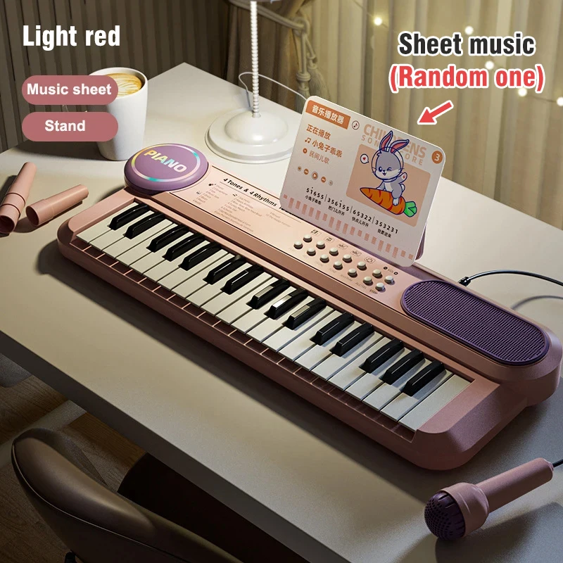 Piano Eletrônico , Instrumento Multifuncional para Crianças, com Microfone. MDUG (roxo)