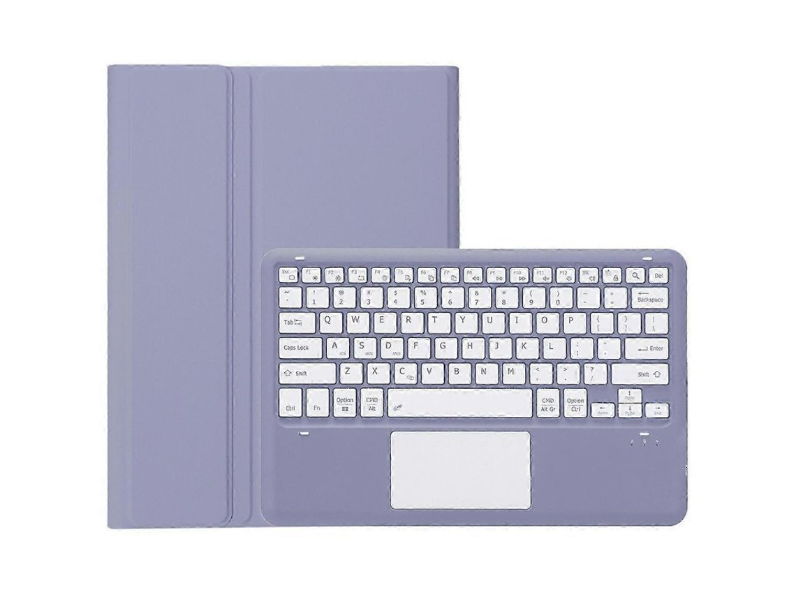 2026 am24 a Capa de Couro Ultra fina com Teclado Bluetooth e Touchpad para Lenovo Tab P12 Roxo