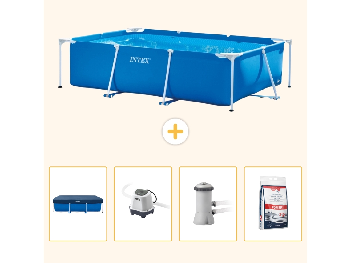 Intex Piscina Com Estrutura Retangular - 300x200x75 Cm - 5-peças Scb53