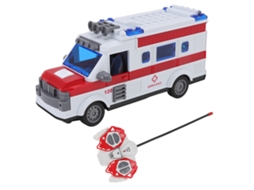 Ats ambulância de Controle Remoto com Luzes Brinquedo para Crianças Modelo Simulador Carro Rc Elétrico Quatsro Direções