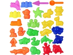 Toymytoy Conjunto De 27 Peças Moldes Areia Para Crianças, Ideal Brincar Na Praia No Verão, Com Castelos, Animais E Ferramentas (c -aquaforge